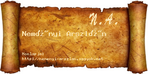 Neményi Arszlán névjegykártya
